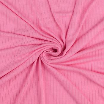 Rippenjersey - uni, rosa